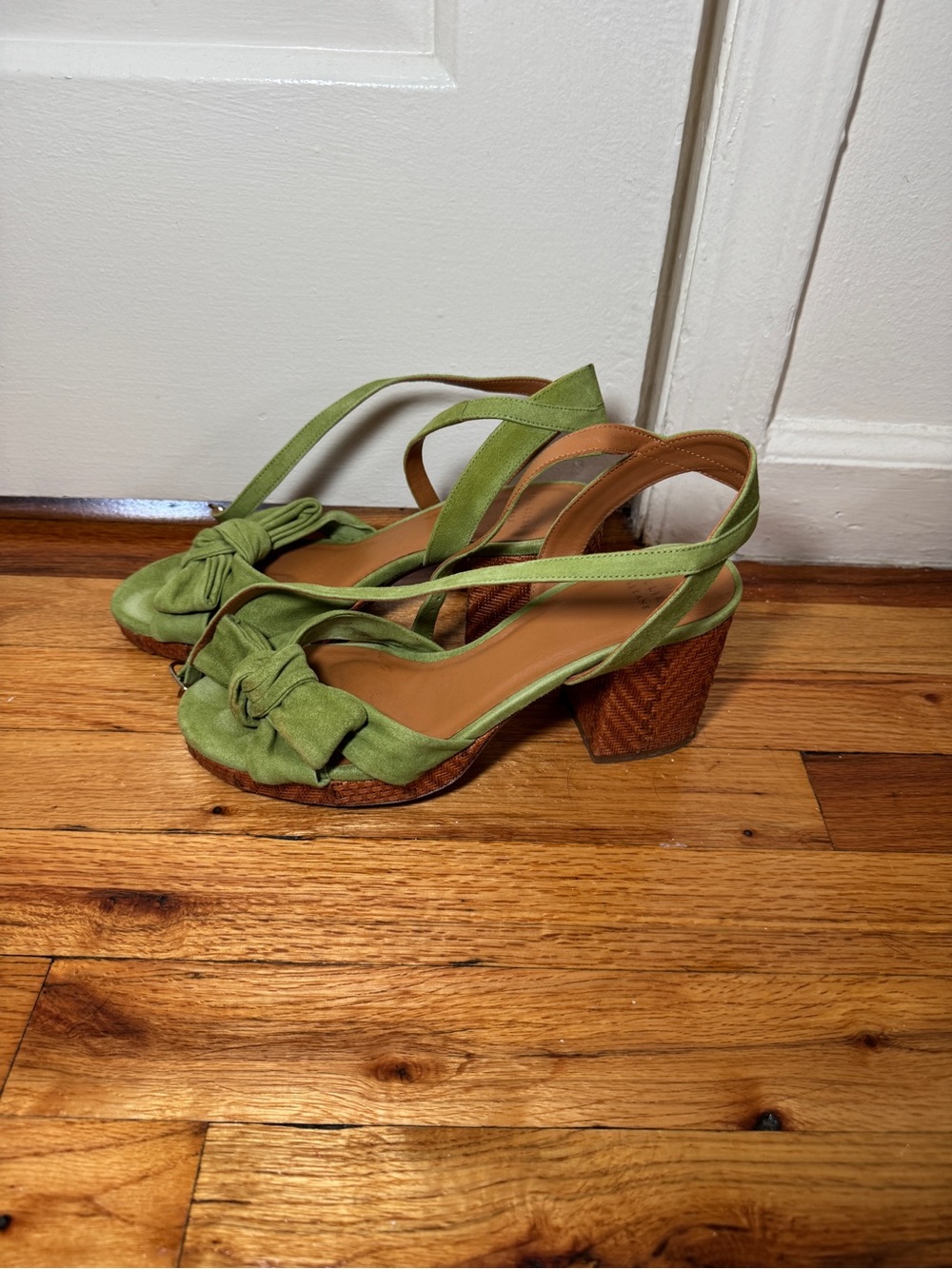 Sezane Green Suede Sandals - 39 (8) - Picture 3 of 10